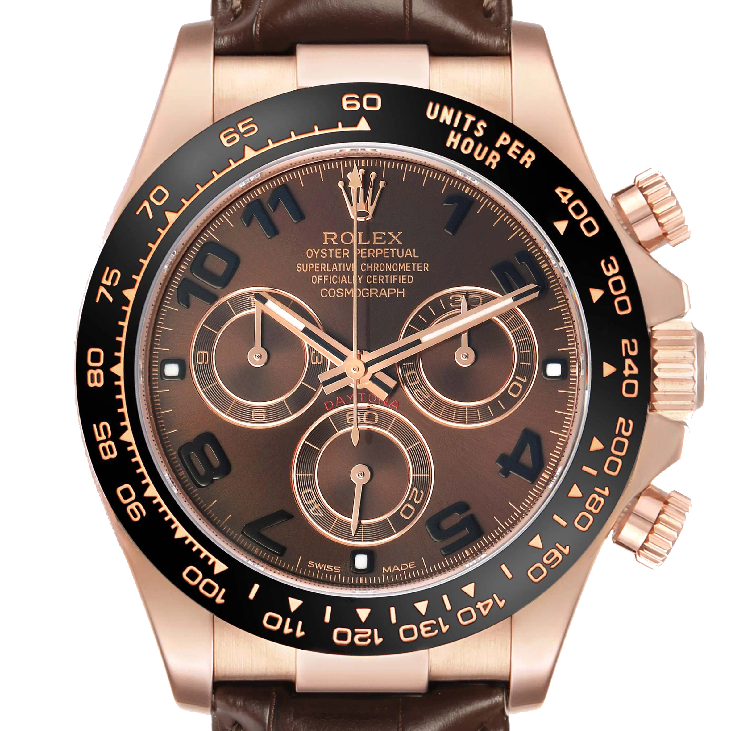 Daytona 40mm Rose Gold Chocolate Dial Mens Watch 116515