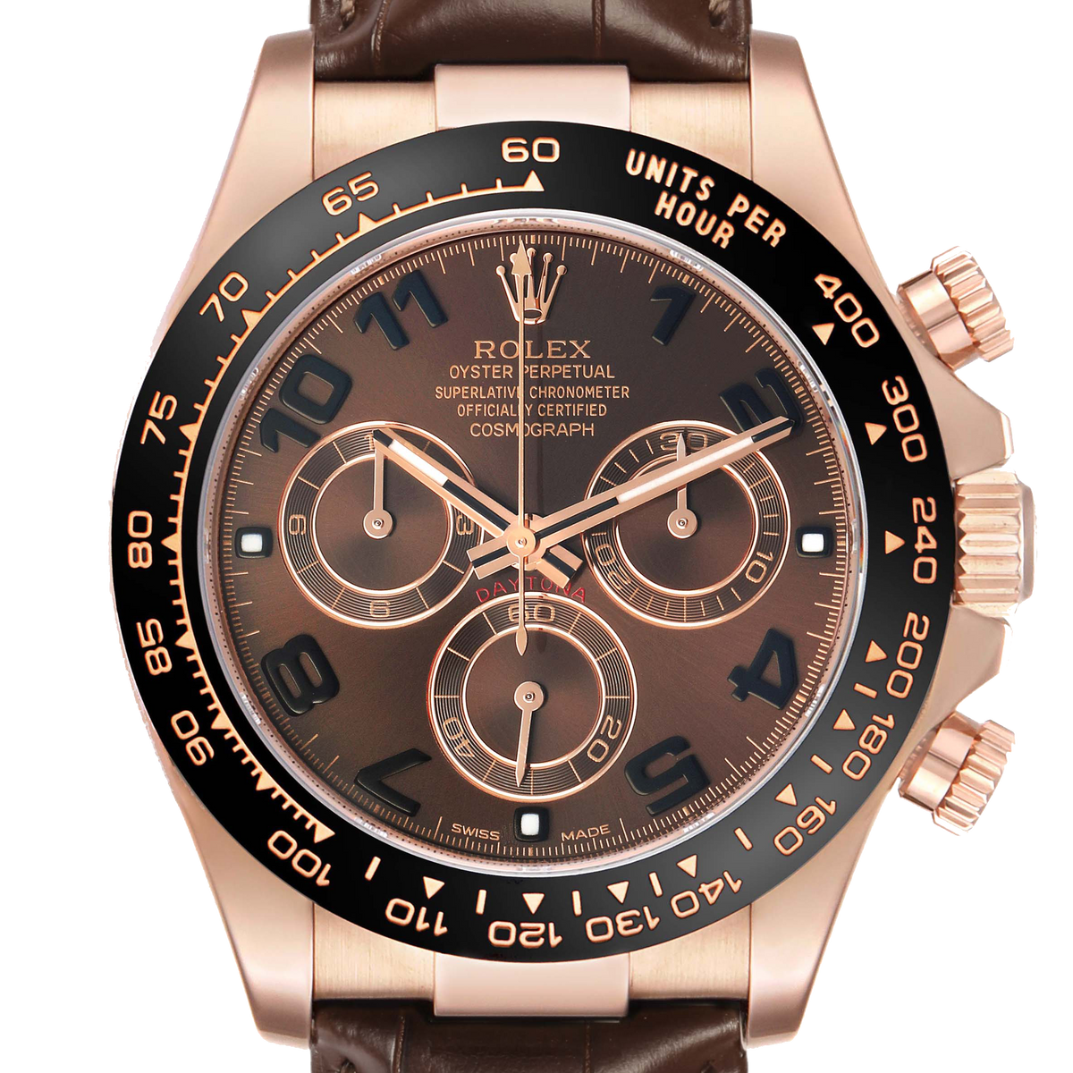 Rolex Daytona 40mm Rose Gold Chocolate Dial Mens Watch 116515
