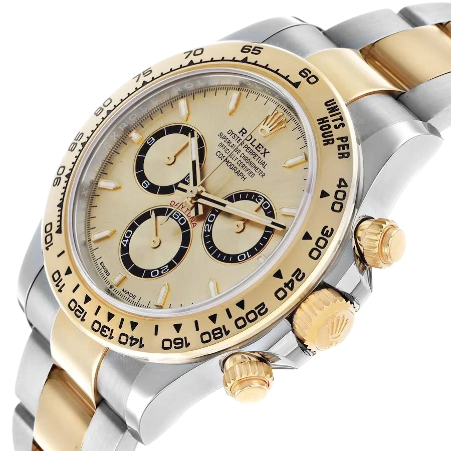 Daytona Steel Yellow Gold Champagne Dial Mens Watch 126503