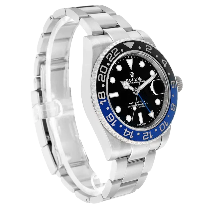 GMT Master II 40mm Steel Black Blue Batman Bezel Mens Watch 116710