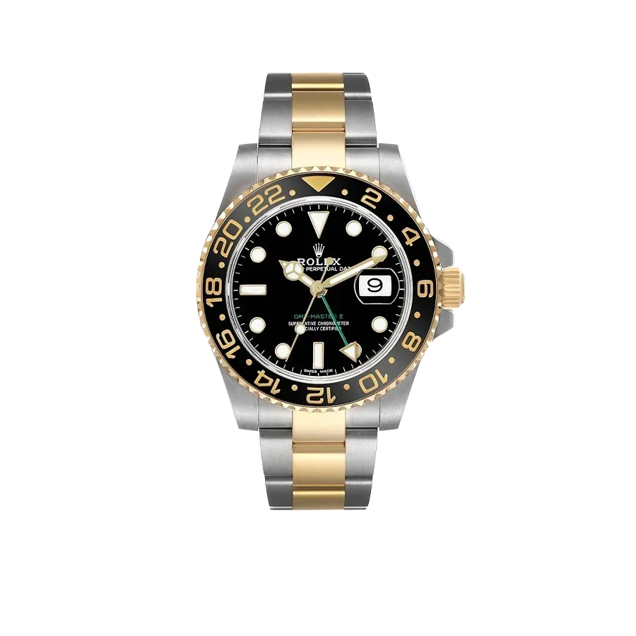 GMT Master II 40mm Steel Yellow Gold Mens Watch 116713