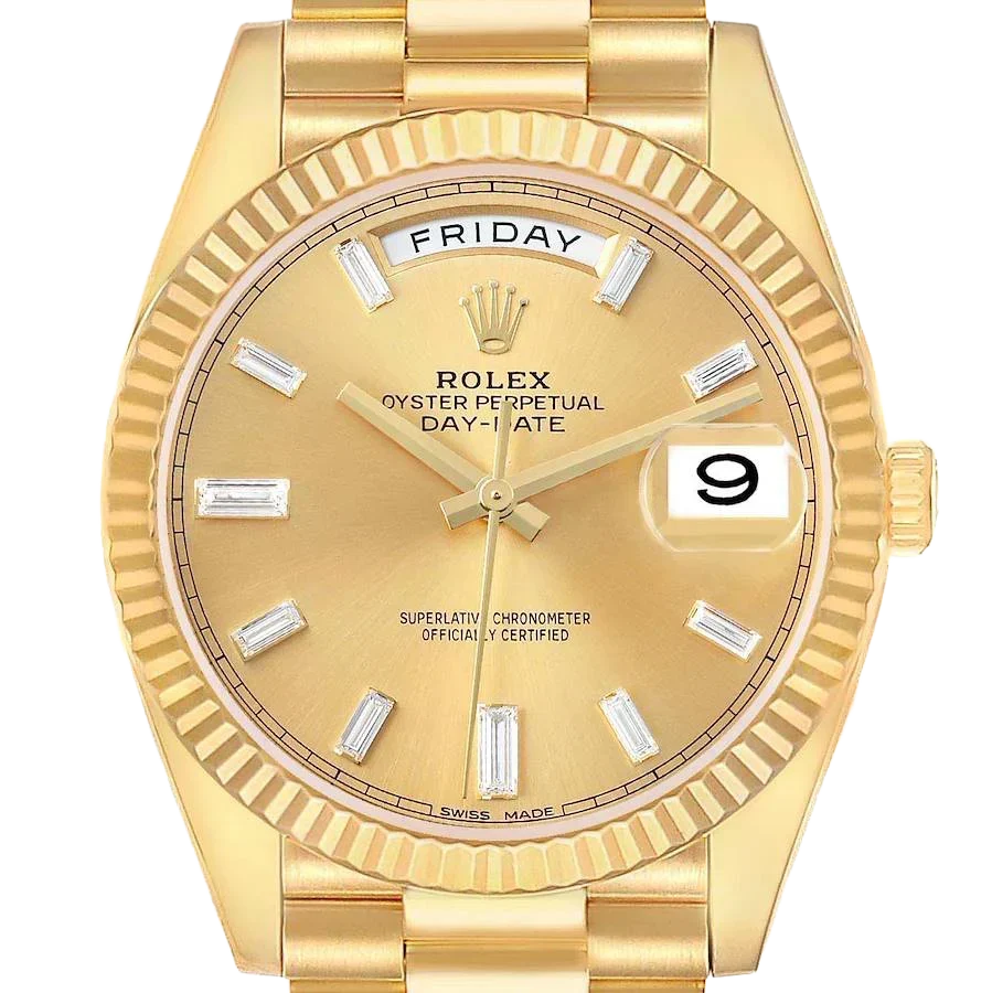 President Day-Date 40mm Yellow Gold Diamond Mens Watch 228238