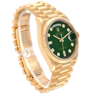 President Day-Date 36mm Yellow Gold Green Diamond Dial Mens Watch 128238