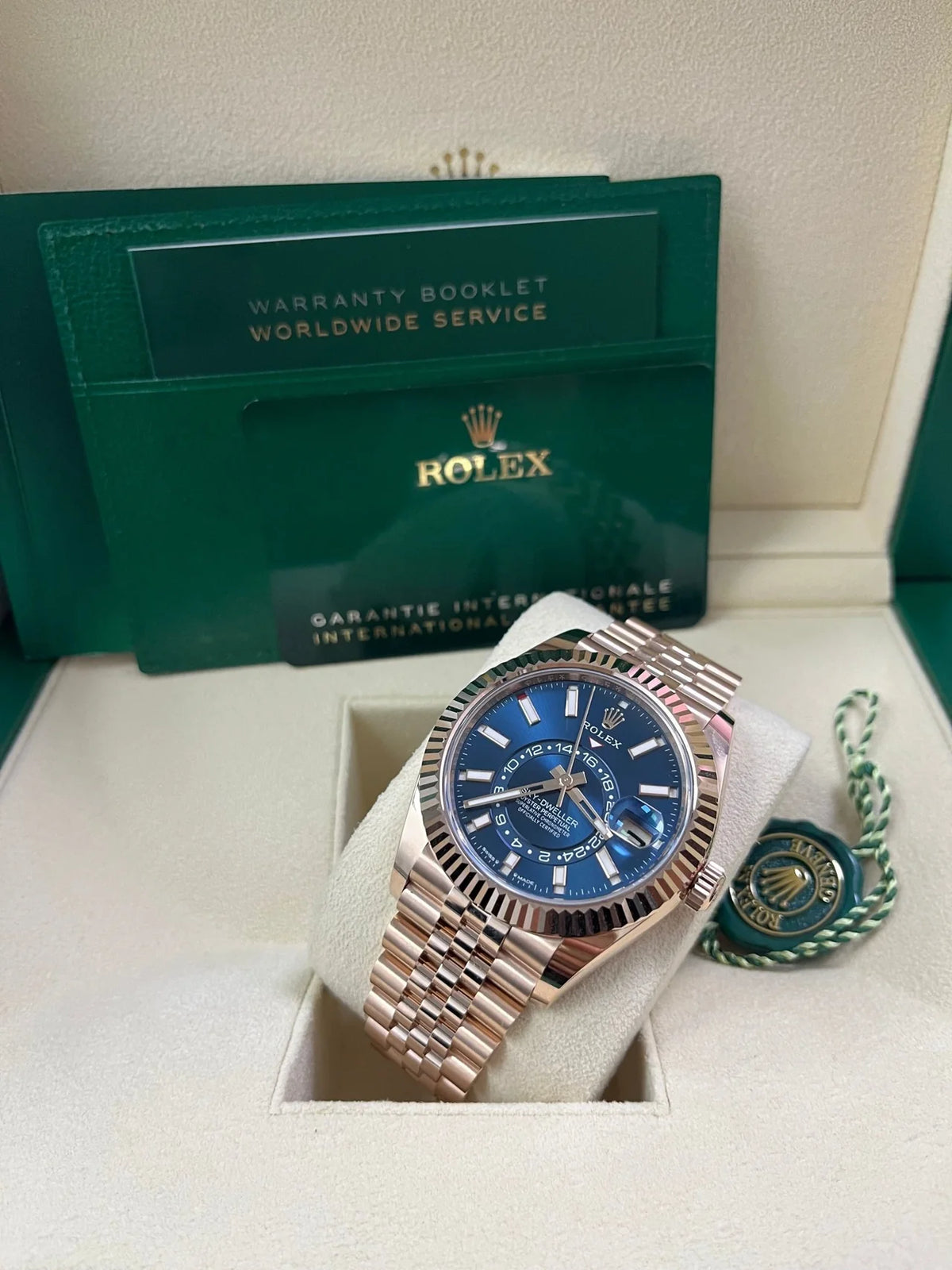 Rolex Sky-Dweller 42mm Blue Dial Rose Gold Jubilee Bracelet 336935