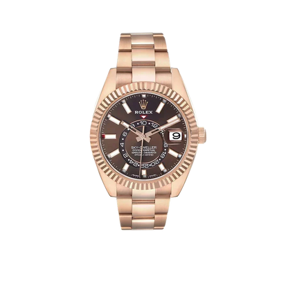 Sky-Dweller 42mm Rose Gold Chocolate Brown Dial Mens Watch 326935
