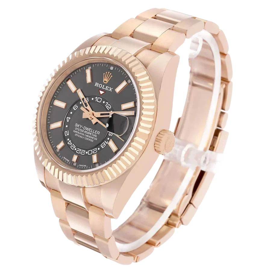 Sky-Dweller 42mm Rose Gold Slate Dial Mens Watch 326935