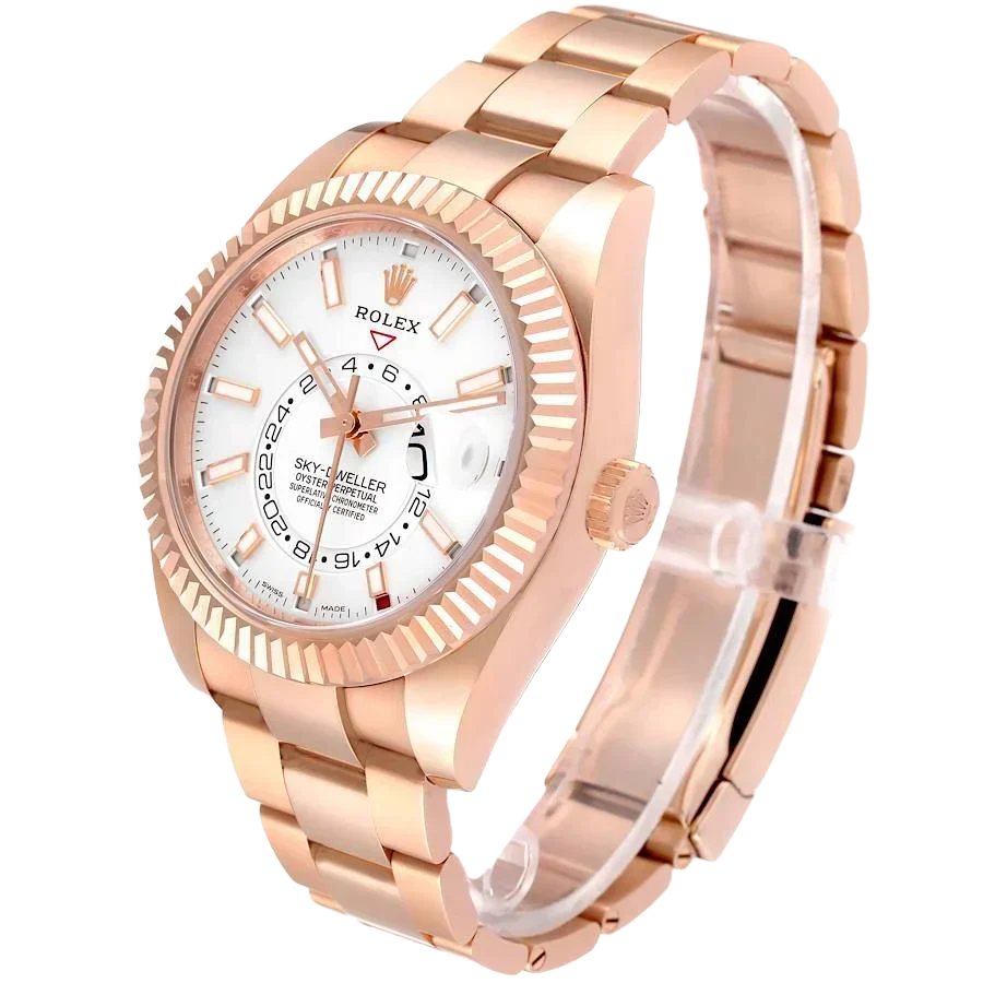 Sky-Dweller 42mm  Rose Gold White Dial Mens Watch 326935