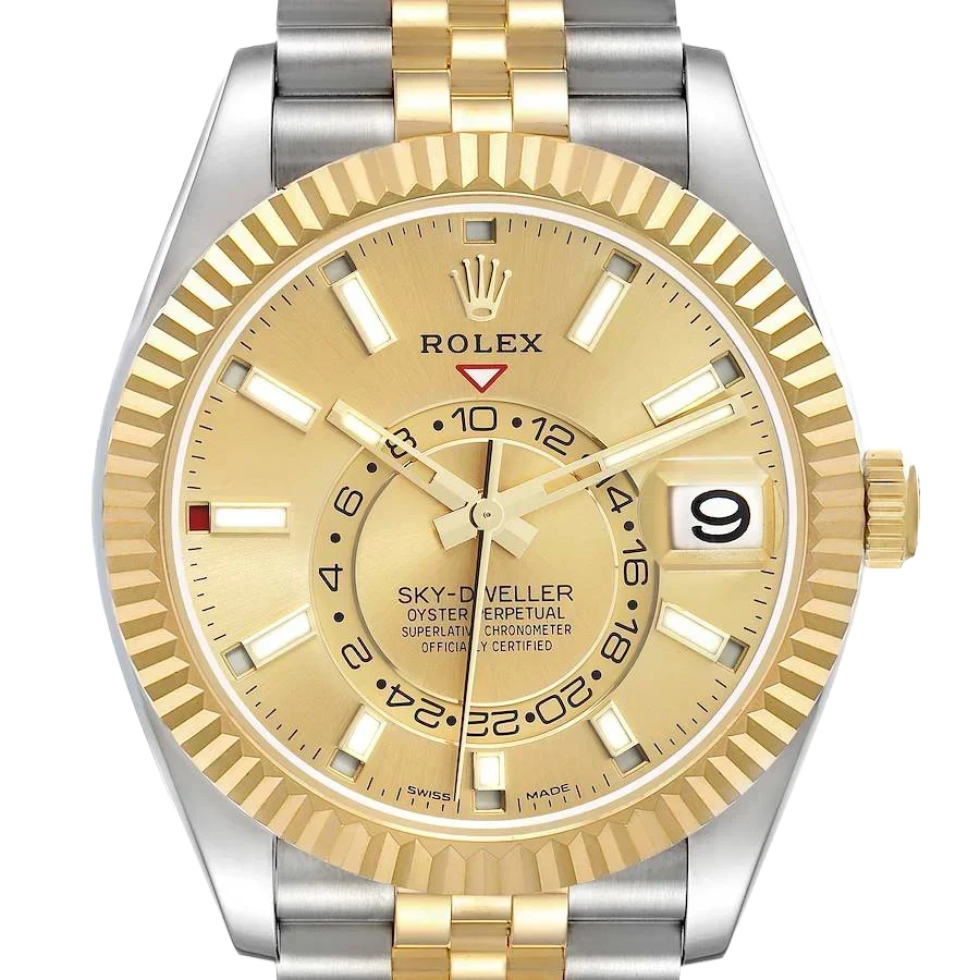 Sky Dweller 42mm Steel Yellow Gold Dial Mens Watch 326933