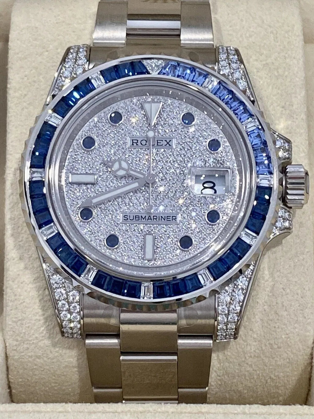 Rolex Submariner Date Watch 40mm - Sapphire And Diamond Bezel - Diamond Paved Dial - 116659SABR
