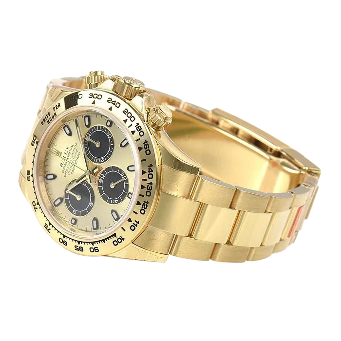 Daytona 40mm Yellow Gold Champagne Black Dial 116508