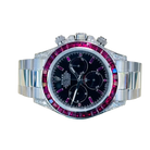 Daytona 126599TRU White Gold Diamond Black Dial Ruby Bezel